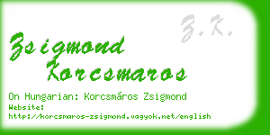 zsigmond korcsmaros business card